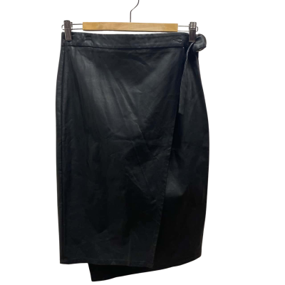 Sportsgirl Womens  Size 10 Black Faux Leather Skirt
