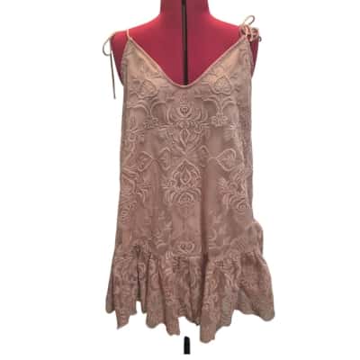 Showpo Womens  Size 10 Mini Dress Champagne / Pink  