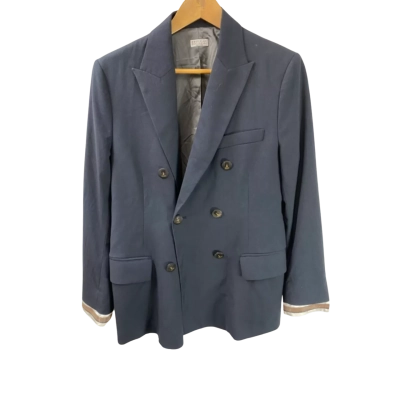 Brunello Cucinelli Made in Italy  Womens  Size 40 Blazer Navy Blue 