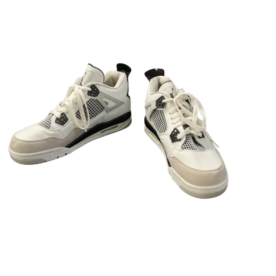 Nike Mens  Size 10 Sneakers Black  / White Air Jordan 4 retro military black
