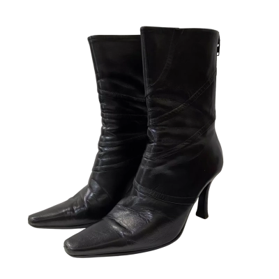 Sachi Womens Size 5.5 Black Heeled Boots 