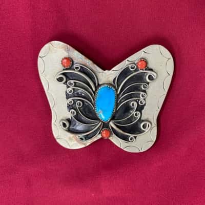  Womens Squaw Wrap Artisan Butterfly Belt Buckle 