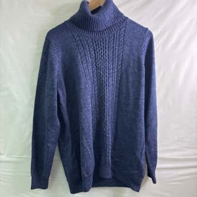 Savannah Womens Size XXL Turtleneck Jumper Blue BNWT