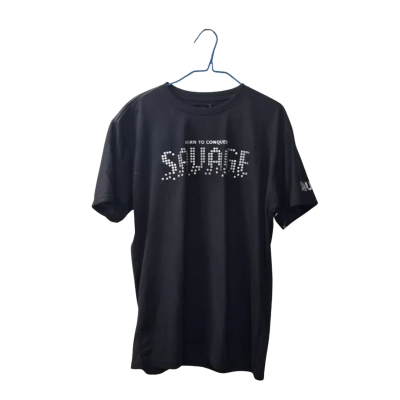 CR24 Chrome Edge Men's Size L Short Sleeve "Born To Conquer Savage" T-shirt in Black  