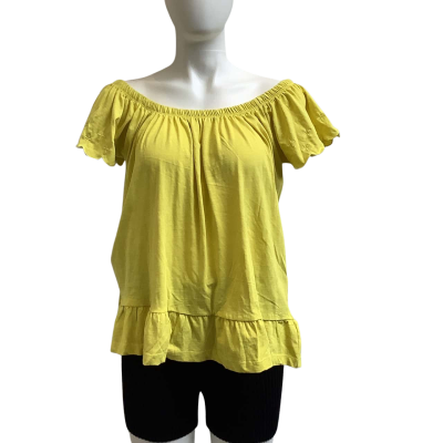 Brand New Millers Womens Size 12 Jungle Fever Peplum Tee  Yellow   