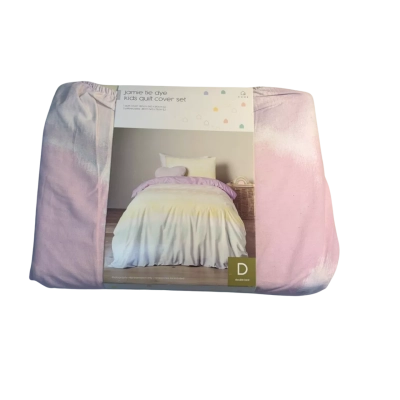 JAMIE tie dye kids quilt cover set - double