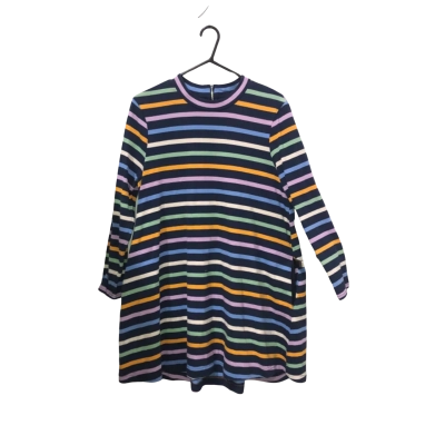 Gorman Long Sleeved Blue Multicoloured Striped Dress Size 12