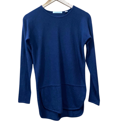 Trenery Navy Blue Wool Blend Long Sleeve Top Size XXS