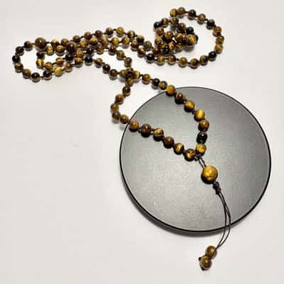  Natural Tigers Eye Beaded Necklace 