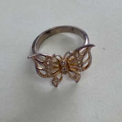 925 Sterling Silver Butterfly Ring 