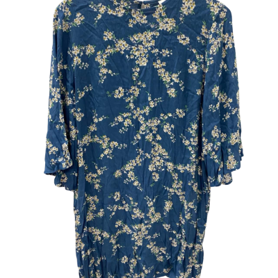 H&M Womens blue/Floral Dress Blue 3/4 sleeve 
