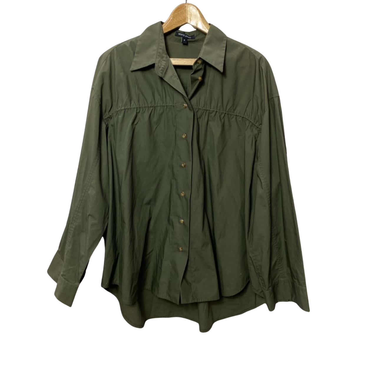 As new White Story Oversized Cotton Poplin Shirt Size 8 Khaki