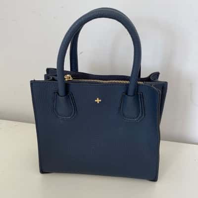 Peta + Jain Blue Leather Hunter Handbag 