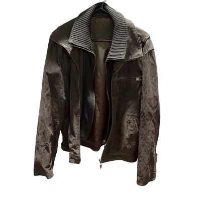 Vintage Lancia Mens  Size L Leather Jacket Brown 