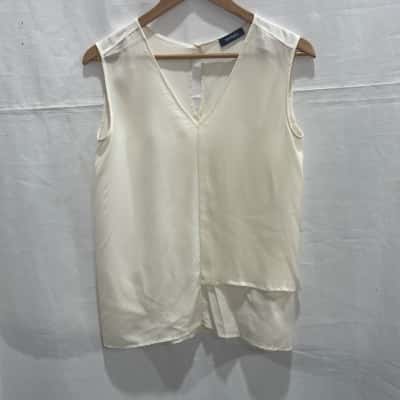 MAX&Co. Cream Silk Top  Size M 