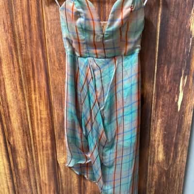 Zimmermann   Size 1 (8) Grey / Pink  / Teal dress new 