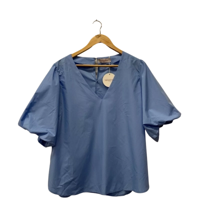 Serafina Womens V-Neck Top Blue 