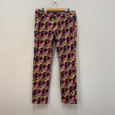 Sussan Womens  Paisley Print Size 16 Slim Fit Jeans Multicoloured 
