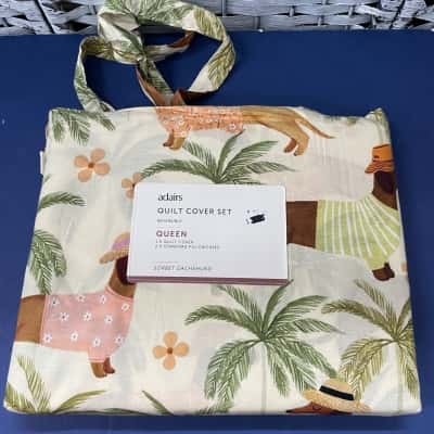 Adairs QS Sorbet Dachsund Quilt Cover Set