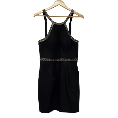 Forever New Womens Mini jewelled Dress Size 10 Black  