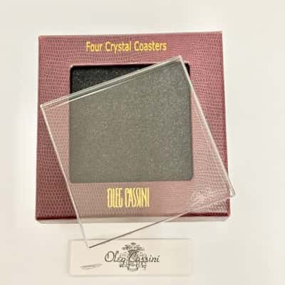NIB Oleg Cassini Set of 4 Crystal Coasters 