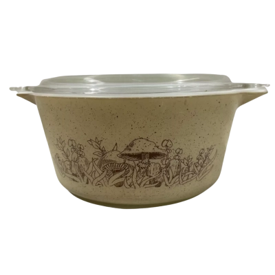 Pyrex Glass 474 Briwn Forest Fancies Casserole Dish with Lid, 1.5L/2Qt