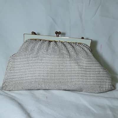 VINTAGE OROTON Glowmesh Style Bag Gold / White 