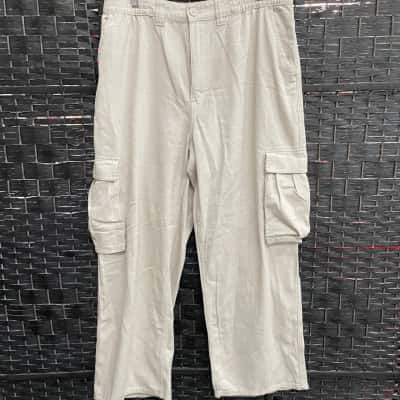 H&M Mens  Size L Cargo Pants Cream 