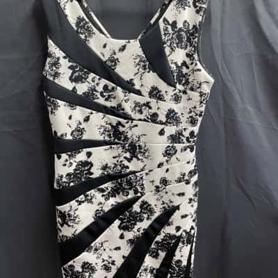 Caroline Morgan Womens Size 14 Black & White Floral Dress