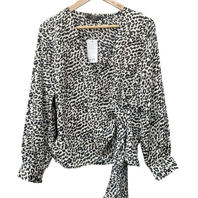 Lipsy Womens  Size 14 Long Sleeve Top Animal print 