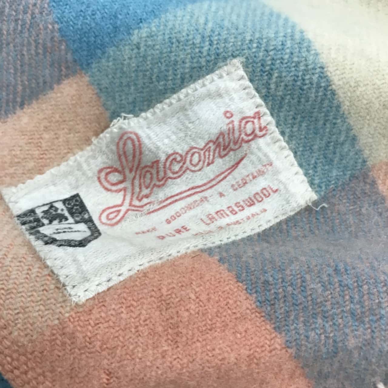 Vintage Laconia Pure Lambswool Blanket Pink & Blue Tones 154 x 234 cm (s)