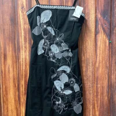 Espirit  Size 10 Black  / Silver dress new 