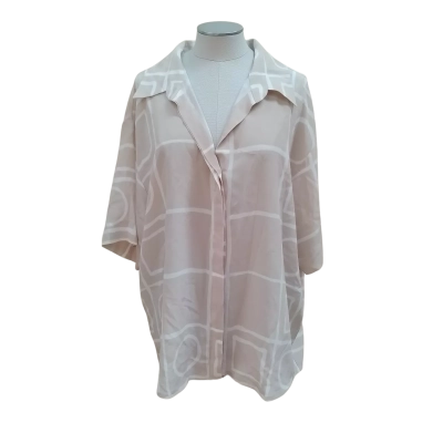 Womens Bec & Bridge 100% Silk Beige Blouse Size 14
