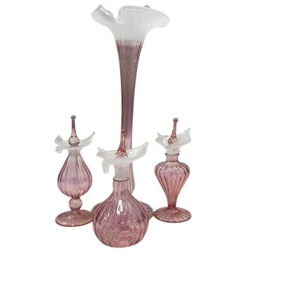 Art Glass Vanity Dressing Table Set