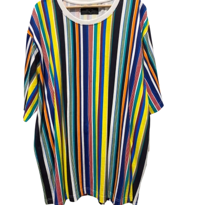 New Slaves Mens  Size XXL Short Sleeve T-shirt Multicoloured / Striped 