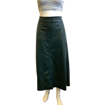 Country Road Women's Size 12 Faux Leather Maxi Skirt Dark Green 
