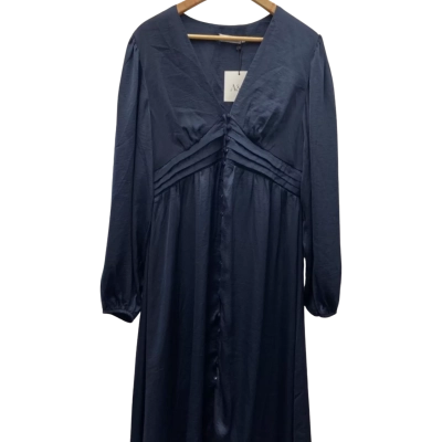 Atmos&Here Womens  Size 14 Long Sleeve / Midi Dress Navy Blue 