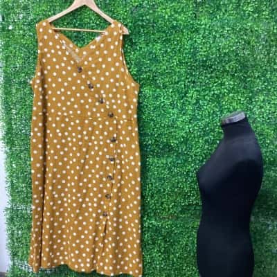 Virtuelle Womens  Size 18 Casual Dress Mustard / White 