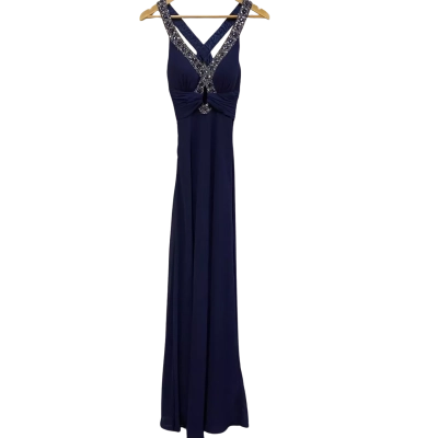 BNWT Miss Anne Womens  Size S Formal Dress Navy Blue 
