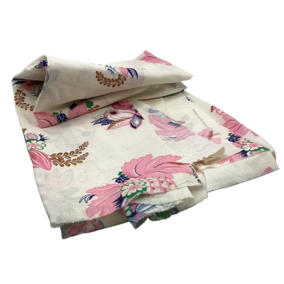 Pink Floral on Cream Cotton Makeover Design Australia  108 x 300 cm    FAB2