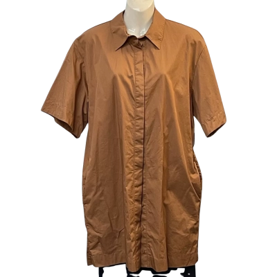 Witchery Womens  Size 12 Button Up Top / Short Sleeve Top Brown 