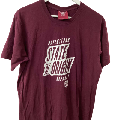  Mens Size L Maroon State of Origin T-Shirt