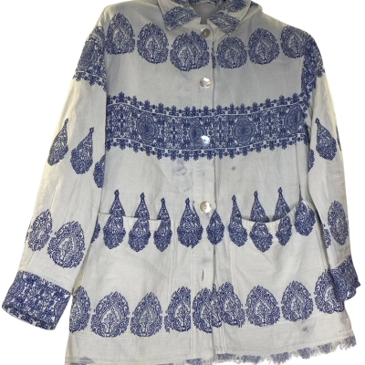 Zara Womens  Size XS Long Sleeve Shirt Blue / White 