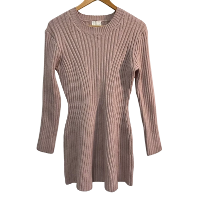 BNWT H&M Womens Size L Long Sleeve Dress Pink  
