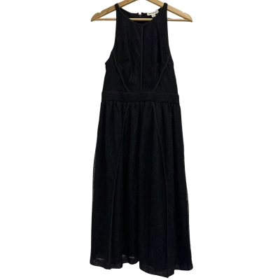 Whistles Womens  Size 10 Midi Dress Black  