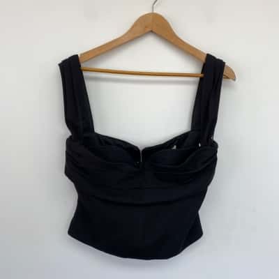 Showpo Black Chelsea Gathered Bust Corset Top  Size 16 
