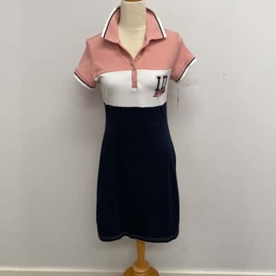 Identity Stunning Pink, Black & White Paneled T-Shirt Dress Size 10 / 12 - Brand New with Tags - RRP $380.00