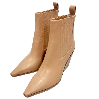 Wittner Tan Leather Wedge Heel Ankle  Boots Size 41 