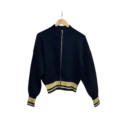 Husk Womens  Size S Knit Jacket Black  / Gold 