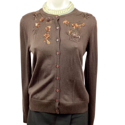 Trent Nathan Button-down Cardigan Chocolate- Size S